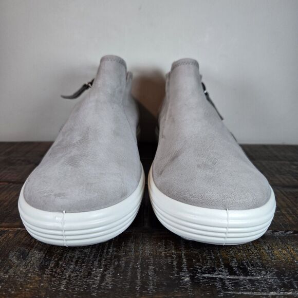 Ecco Gray Ankle Boots with Side Zipper - Picture 3 of 14